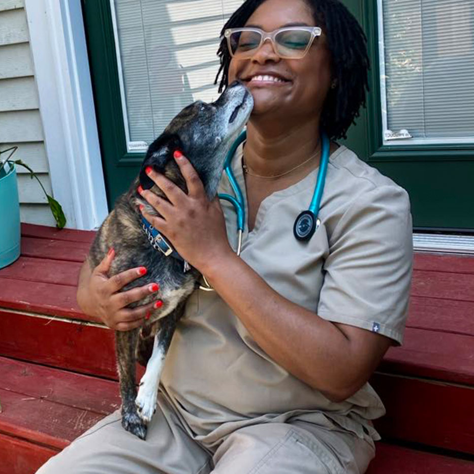 Dr. Cover outside with happy patient